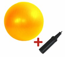 Míč GYMY ABS s hustilkou, průměr 45 cm -žlutý